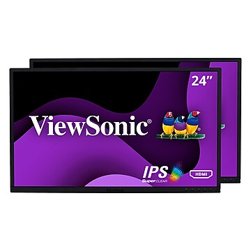 ViewSonic 24" Dual Pack 1080p IPS LED Monitors, Black (VG2448_H2)