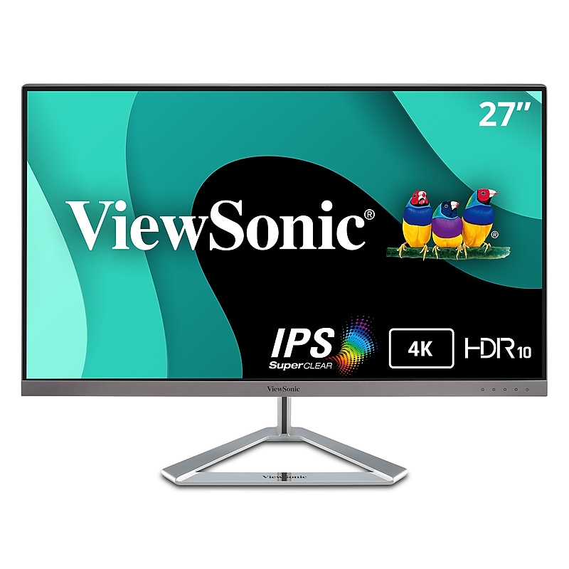 ViewSonic 27" 4K Ultra HD IPS LED Monitor, Silver (VX2776-4K-MHD) image 1