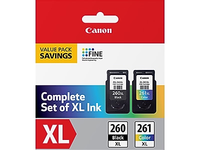 Canon 260XL/261XL Black and Tri-Color High Yield Ink Cartridge, 2/Pack (3706C005) Sansujyuku sansujyuku.com