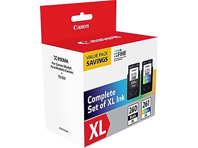 Canon 260XL/261XL Black and Tri-Color High Yield Ink Cartridge, 2/Pack (3706C005) Sansujyuku sansujyuku.com