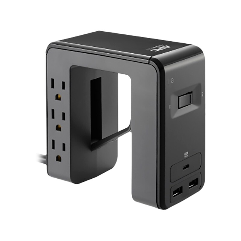 APC SurgeArrest Essential 6-Outlet 1-USB Port Surge Protector, 6', Black (PE6U21) image 1