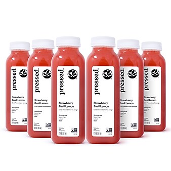 Pressed Juicery Strawberry Basil Lemon, 6 Pack