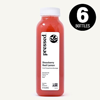 Pressed Juicery Strawberry Basil Lemon, 6 Pack