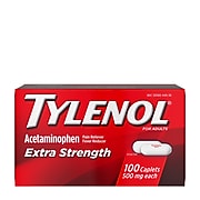 Tylenol Extra Strength Caplets, Fever Reducer and Pain Reliever, 500 mg, 100 Count (931218)