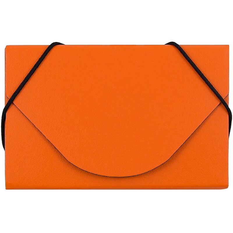 JAM PAPER Matte Business Card Case with Flap, Orange (369032736) image 1