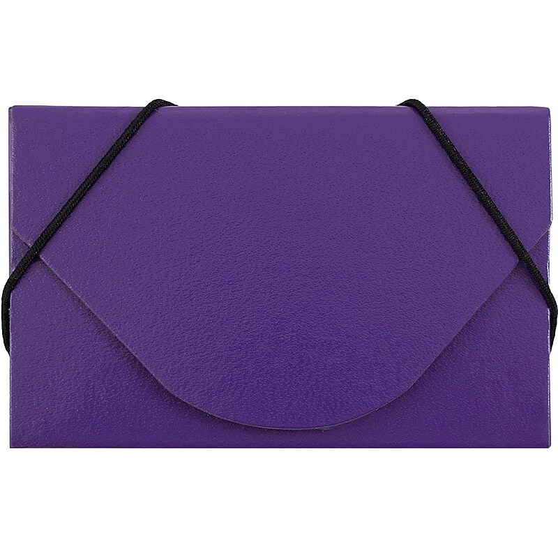 JAM PAPER Matte Business Card Case with Flap, Purple (369032737) image 1