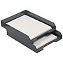 JAM Paper Stackable Front Loading Letter Tray, Letter Size, Gray Plastic, 2/Pack (344GYA)~#|#~sp147384458_sc7