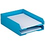 JAM Paper Stackable Front Loading Letter Tray, Letter Size, Blue Plastic, 2/Pack (344BUA)~#|#~sp147384483_sc7