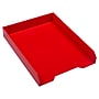 JAM Paper Stackable Front Loading Letter Tray, Letter Size, Red Plastic, 2/Pack (344REA)~#|#~sp147384506_sc7