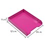 JAM Paper Stackable Front Loading Letter Tray, Letter Size, Pink Plastic, 2/Pack (344PIA)~#|#~sp147384523_sc7