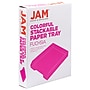 JAM Paper Stackable Front Loading Letter Tray, Letter Size, Pink Plastic, 2/Pack (344PIA)~#|#~sp147384524_sc7