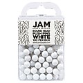 JAM PAPER Round Head Push Pins, White, 100/Pack (346RTWH)