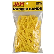 JAM Paper Rubber Bands, Size 64, Yellow, 100/Pack (33364RBye)