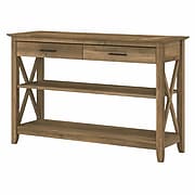 Bush Furniture Key West 47" x 16" Console Table with Drawers and Shelves, Reclaimed Pine (KWT248RCP-03)