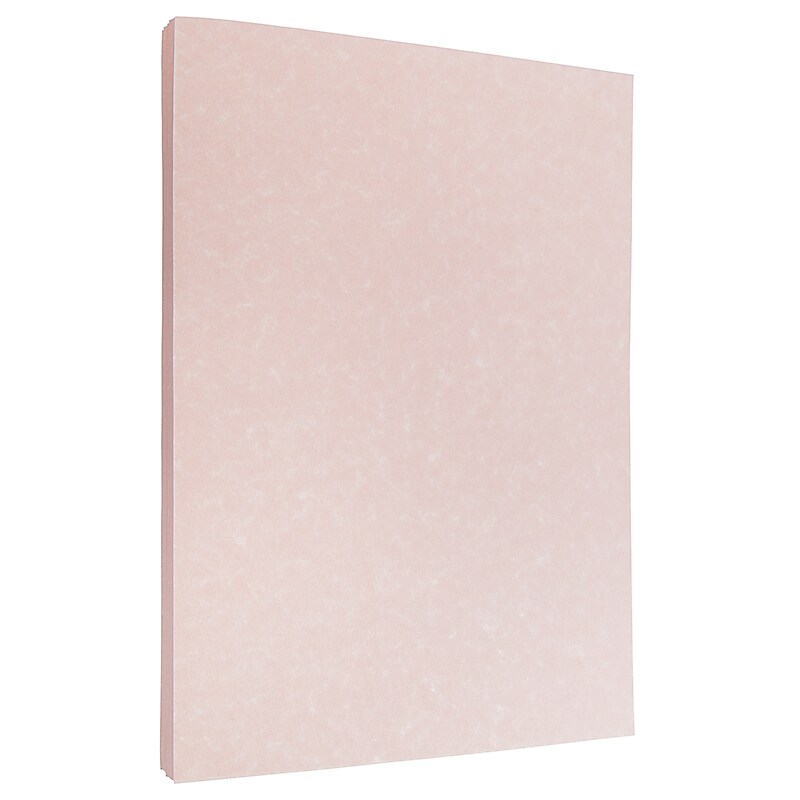 JAM Paper 30% Recycled Parchment Colored Paper, 24 lb., 8.5" x 11", Salmon Pink, 100 Sheets/Pack (17137622) image 1