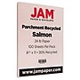 JAM Paper 30% Recycled Parchment Colored Paper, 24 lb., 8.5" x 11", Salmon Pink, 100 Sheets/Pack (17137622)~#|#~sp147386237_sc7