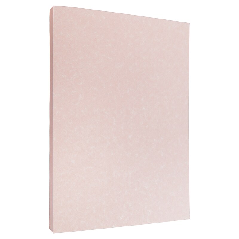 JAM Paper 30% Recycled Parchment Cardstock, 65 lb., 8.5" x 11", Salmon Pink, 50 Sheets/Pack (17137623) image 1