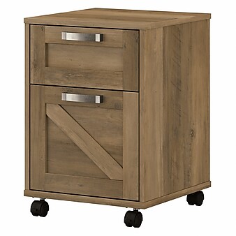 kathy ireland® Home by Bush Furniture 2-Drawer Vertical File Cabinet, Mobile, Letter/Legal, Reclaimed Pine, 17"
