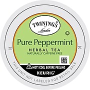 Twinings of London Pure Peppermint Herbal Tea, Keurig K-Cup Pods, 24/Box (TNA85813)