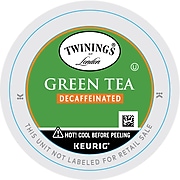 Twinings of London Green Tea Decaf Tea, Keurig K-Cup Pods, 24/Box (F12972)