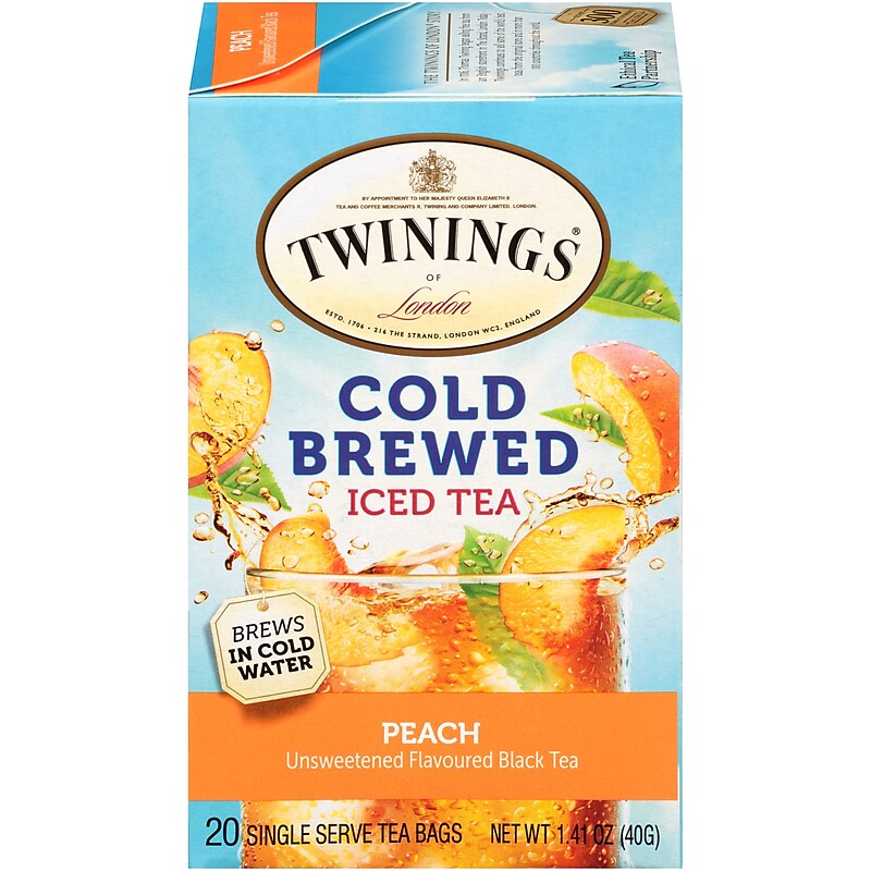 Twinings Cold Brewed Peach Tea Bags, 20/Box (F10055) image 1