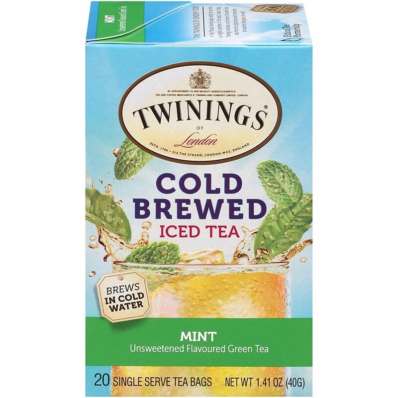 Twinings Cold Brewed Mint Tea Bags, 20/Box (F07413) image 1