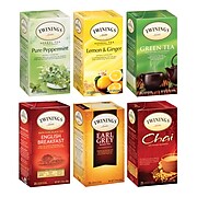 Twinings of London Variety Pack Assorted Tea Bags, 25 Bags/Box, 6 Boxes/Case (F15485)