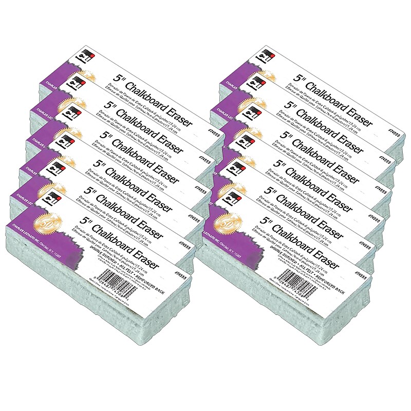 Charles Leonard Standard Chalkboard Eraser, Pack of 12 (CHL74555-12) image 1