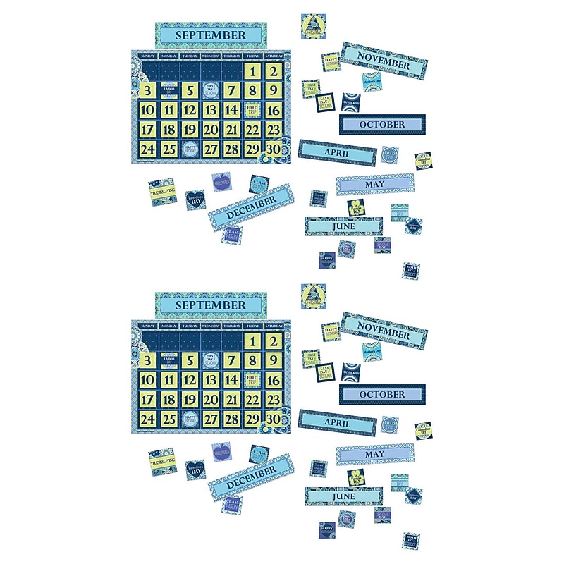 Eureka Blue Harmony Calendar Bulletin Board Set, 2 Sets (EU-847548-2) image 1