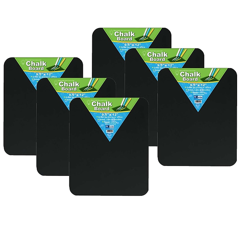 Flipside Chalkboard, 9.5" x 12", Black, Pack of 6 (FLP10200-6) image 1