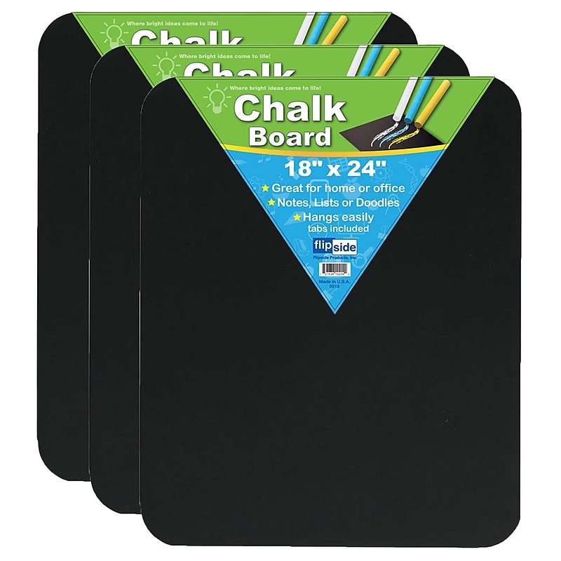 Flipside Chalk Board, 18" x 24", Black, Pack of 3 (FLP10204-3) image 1