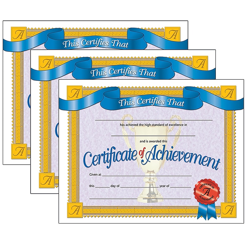 Hayes Publishing Certificate of Achievement, 30 Per Pack, 3 Packs (H-VA608-3) image 1