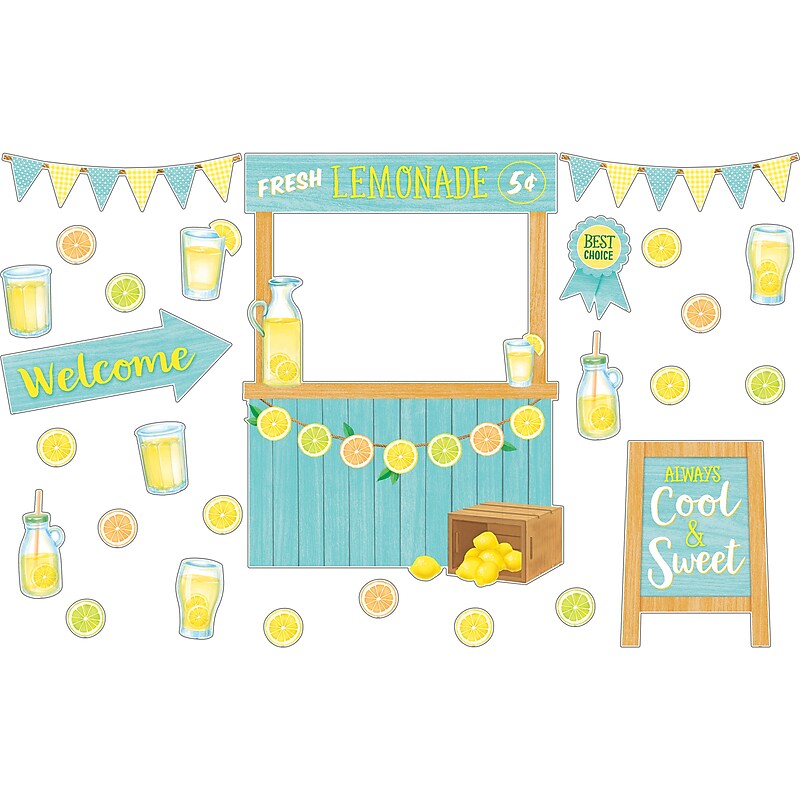 Teacher Created Resources® Lemon Zest Lemonade Stand Bulletin Board Set (TCR8491) image 1