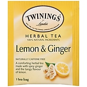 Twinings of London Lemon & Ginger Caffeine Free Herbal Tea Bags, 25/Box