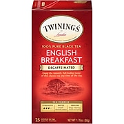 Twinings of London Classic Decaffeinated English Breakfast Tea, 1.76-oz., 25/Box