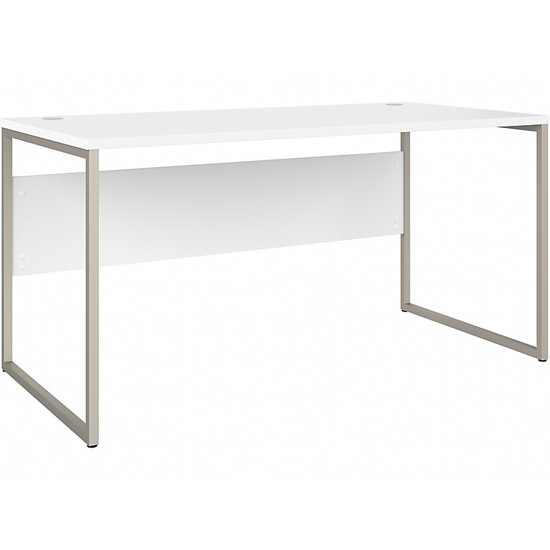 Bush Business Furniture Hybrid 60"W Computer Table Desk with Metal Legs, White (HYD360WH) image 1