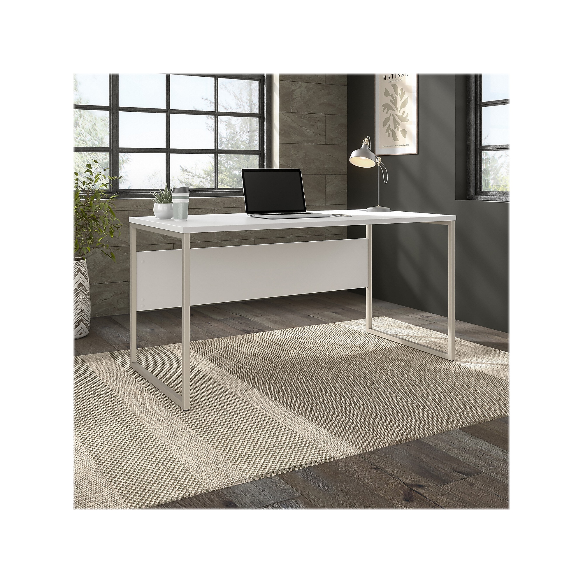 Bush Business Furniture Hybrid 60″W Computer Table Desk with Metal Legs, White (HYD360WH) Sansujyuku sansujyuku.com