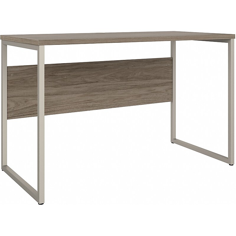 Bush Business Furniture Hybrid 48"W Computer Table Desk with Metal Legs, Modern Hickory (HYD148MH) image 1