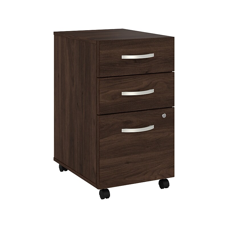 Bush Business Furniture Hybrid 3-Drawer Mobile Vertical File Cabinet, Letter/Legal Size, Lockable, Black Walnut (HYF216BWSU-Z) image 1