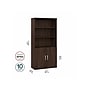 Bush Business Furniture Hybrid 73"H 5-Shelf Bookcase with Doors, Black Walnut Laminated Wood (HYB024BW)~#|#~sp147696167_sc7
