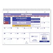 AT-A-GLANCE® Wirebound Monthly Desk/Wall Calendar, 11 x 8, 2021-2022