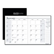 House of Doolittle™ Recycled Ruled Planner with Stitched Leatherette Cover, 10 x 7, Black, 2021-2023