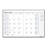 House of Doolittle™ Recycled Ruled Planner with Stitched Leatherette Cover, 10 x 7, Black, 2021-2023