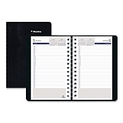 Blueline® DuraGlobe Daily Planner Ruled For 30-Minute Appointments, 8 x 5, Black, 2022
