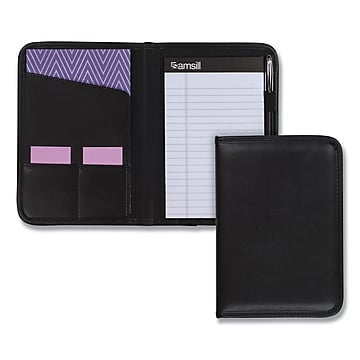Samsill® Professional Padfolio, 3/4" x 9 1/4", Open Style, Black