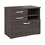 Bush Business Furniture Hybrid 26" Office Storage Cabinet with Drawers and 2 Shelves, Storm Gray (HYF130SGSU-Z)~#|#~sp147787975_sc7