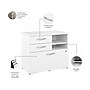 Bush Business Furniture Hybrid 26" Office Storage Cabinet with Drawers and 2 Shelves, White (HYF130WHSU-Z)~#|#~sp147787984_sc7