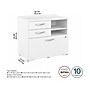 Bush Business Furniture Hybrid 26" Office Storage Cabinet with Drawers and 2 Shelves, White (HYF130WHSU-Z)~#|#~sp147787985_sc7