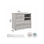 Bush Business Furniture Hybrid 26" Office Storage Cabinet with Drawers and 2 Shelves, Platinum Gray (HYF130PGSU-Z)~#|#~sp147788000_sc7