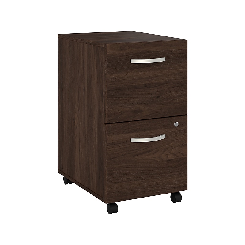 Bush Business Furniture Hybrid 2-Drawer Mobile Vertical File Cabinet, Letter/Legal Size, Lockable, Black Walnut (HYF116BWSU-Z) image 1